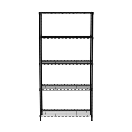 Rayonnage Acier Noir 5 &Eacute;tag&egrave;res R&eacute;glables, 910x455x1830mm - Hendi
