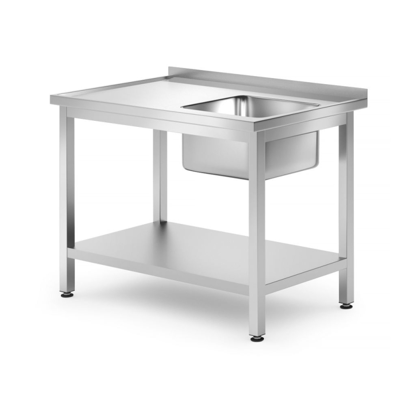 Table d'&eacute;vier professionnelle avec &eacute;tag&egrave;re Profi Line 1000x700mm - Hendi