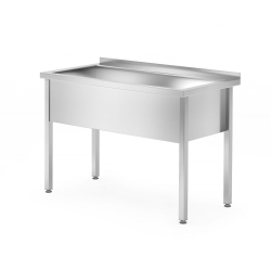 Table de Lavage Simple Soud&eacute;e Professionnelle Acier Inoxydable Profi Line 1000x700x850mm - Hendi