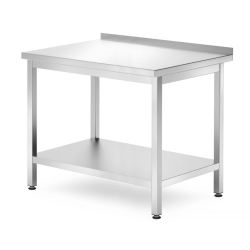 Table Murale Professionnelle avec &Eacute;tag&egrave;re Boulonn&eacute;e Acier Inoxydable 1000x700x850mm Profi Line - Hendi