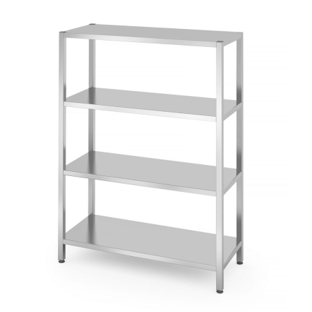 &Eacute;tag&egrave;re de Stockage Professionnelle Inox 4 Tablettes Pleines Viss&eacute;es 1200x500x1800mm - Hendi