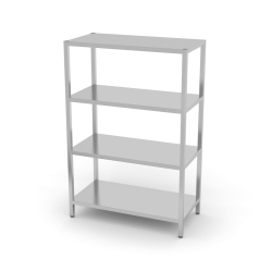 Rack de stockage professionnel 4 &eacute;tag&egrave;res pleines acier inoxydable 1000x500x1800mm - Hendi