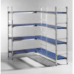 Rayonnage de stockage en aluminium avec 4 &eacute;tag&egrave;res amovibles, 1280x405x(H)1685mm - Hendi