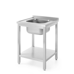 Table d'&eacute;vier professionnelle Profi Line avec &eacute;tag&egrave;re, 600x600 mm - Hendi