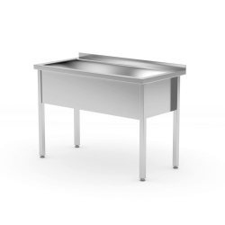 Table de Lavage Simple Soud&eacute;e Professionnelle, Profondeur 600 mm, Hauteur 875 mm - Hendi