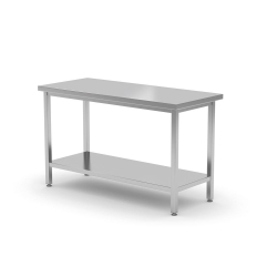 Table centrale professionnelle avec &eacute;tag&egrave;re inf&eacute;rieure, 1400x600x850 mm, Profi Line &ndash; Hendi