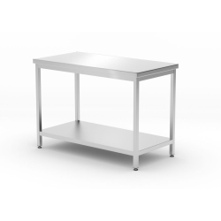 Table Centrale Professionnelle Inox avec &Eacute;tag&egrave;re 1200x600x850mm Profi Line - Hendi