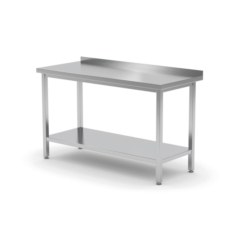 Table murale professionnelle avec &eacute;tag&egrave;re, 1000x600mm - Hendi