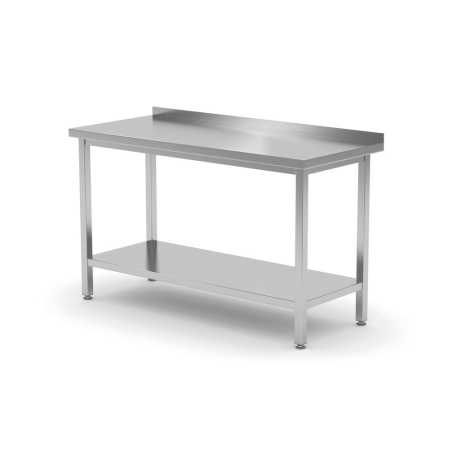 Table murale professionnelle avec &eacute;tag&egrave;re, 1000x600mm - Hendi
