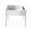 Table de Lavage Simple Inox Professionnelle 1000x600x850mm - Hendi