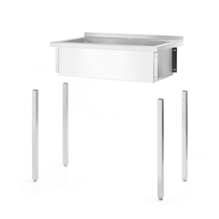 Table de Lavage Simple Inox Professionnelle 1000x600x850mm - Hendi