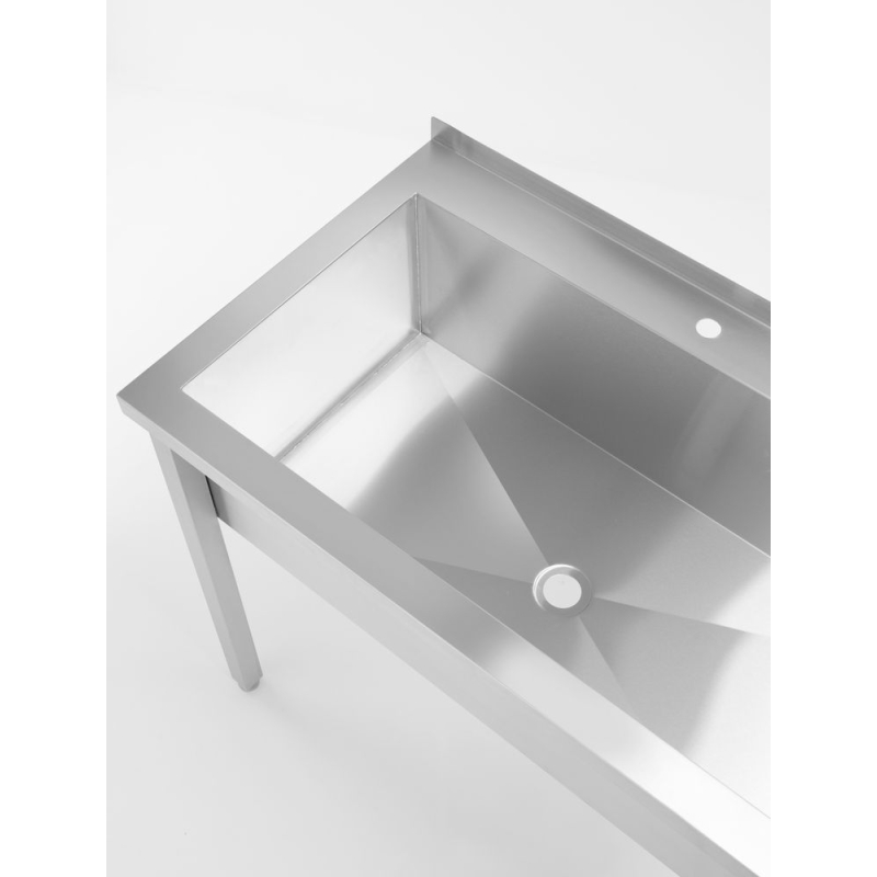 Table de Lavage Simple Inox Professionnelle 1000x600x850mm - Hendi
