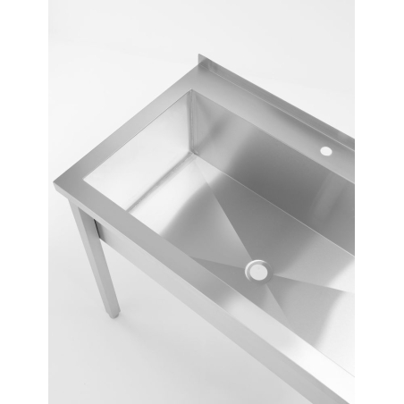 Table de Lavage Simple Inox Professionnelle 1000x600x850mm - Hendi