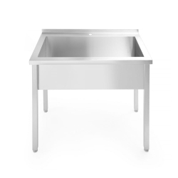 Table de Lavage Inox Simple Bac Professionnelle 800x600mm Budget Line - Hendi