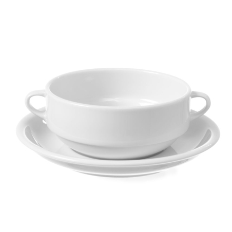 Soucoupe &agrave; bol &agrave; soupe professionnelle Blanc ⌀170mm - Hendi