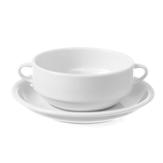 Soucoupe &agrave; bol &agrave; soupe professionnelle Blanc ⌀170mm - Hendi