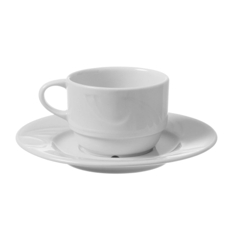 Soucoupe &agrave; expresso professionnelle en porcelaine &Oslash;125mm - Hendi