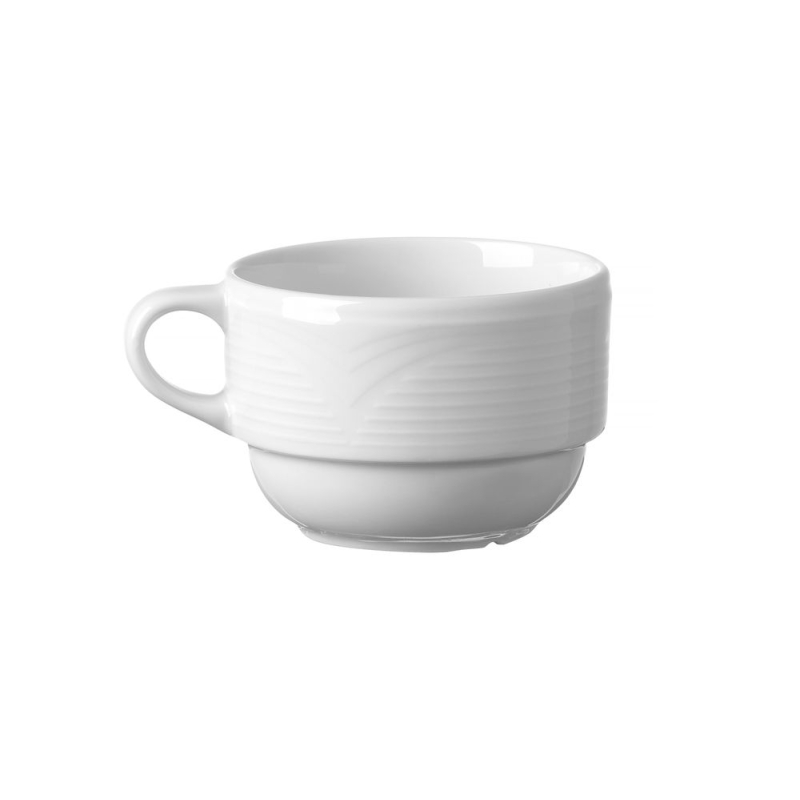 Tasse &agrave; Cappuccino C&eacute;ramique Blanche 0,23L (87mm) Compatible Soucoupe - Hendi