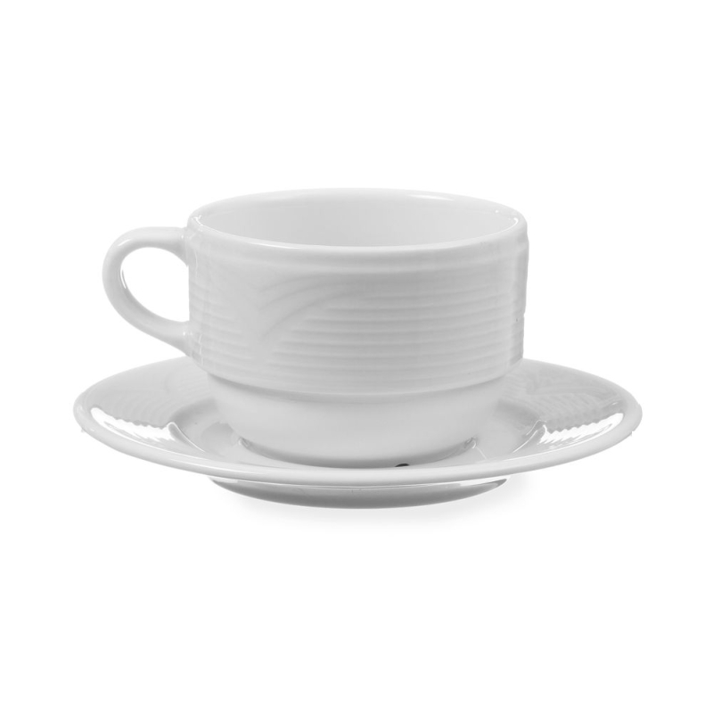Tasse &agrave; Cappuccino C&eacute;ramique Blanche 0,23L (87mm) Compatible Soucoupe - Hendi