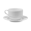 Tasse &agrave; Cappuccino C&eacute;ramique Blanche 0,23L (87mm) Compatible Soucoupe - Hendi