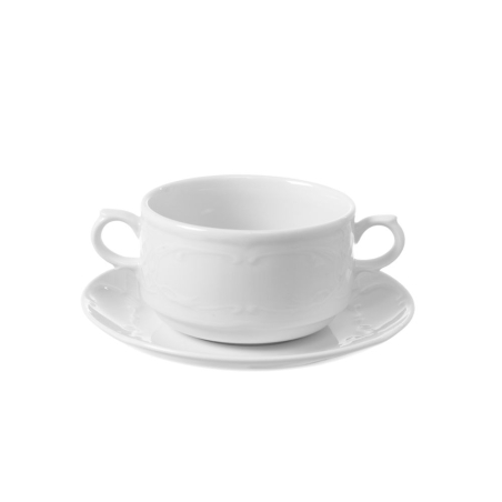 Soucoupe pour bol &agrave; soupe ou tasse &agrave; cappuccino, Porcelaine, ⌀158mm, H22mm, 787182 - Hendi