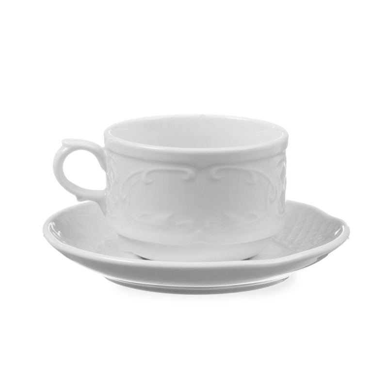 Soucoupe ronde pour tasse &agrave; caf&eacute; Hendi &Oslash;138mm, en porcelaine blanche - Hendi