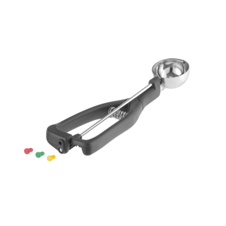 Portionneur &agrave; glace professionnel St&ouml;ckel, sp&eacute;cial gauchers, acier inoxydable, 1/30 (⌀49mm), noir - Hendi