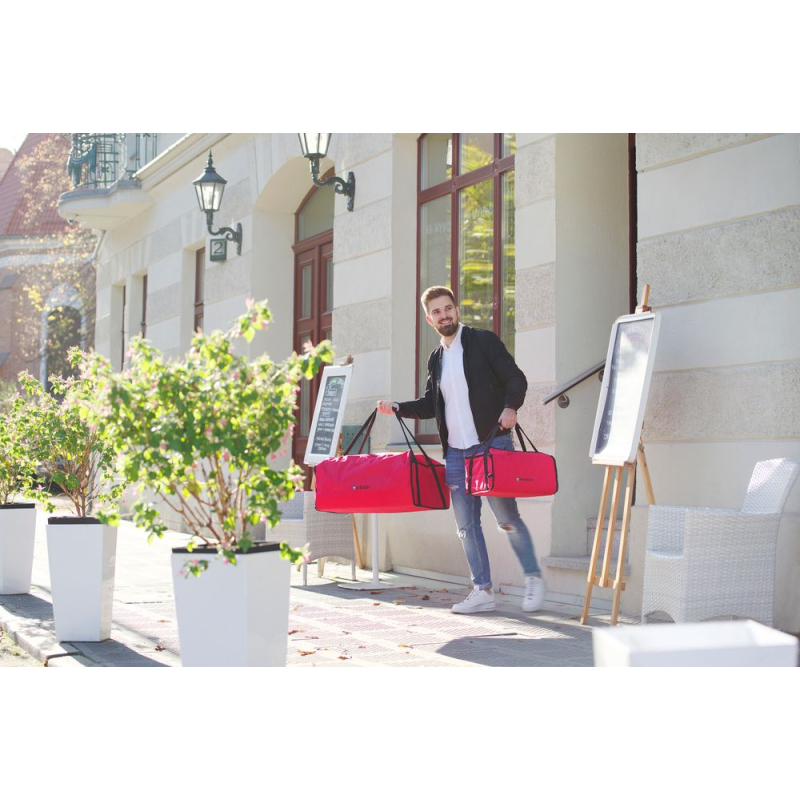 Sac de transport isotherme pour pizza, 45 cm, capacit&eacute; 4 bo&icirc;tes, 470x470x210mm - Hendi
