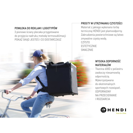 Sac &agrave; dos isotherme de livraison alimentaire 75,2L Noir 410x410x490mm - Hendi