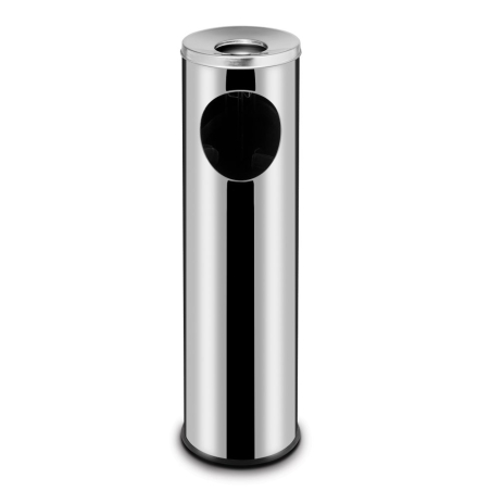 Poubelle Inox Professionnelle 15L avec Cendrier Amovible ⌀200x(H)700mm - Hendi
