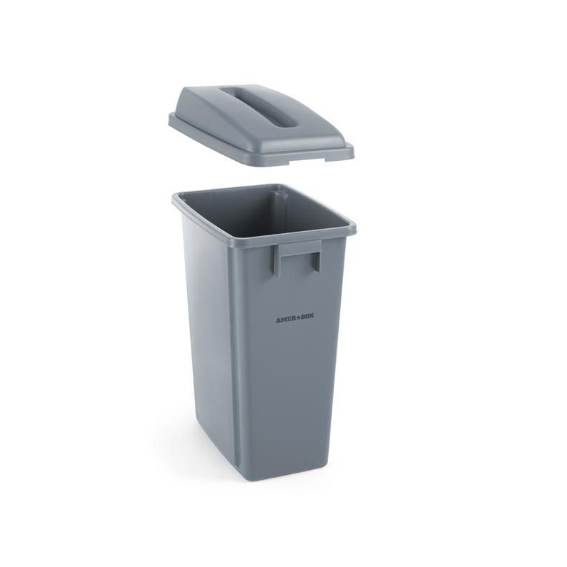 Poubelle &eacute;troite 60L Gris clair AmerBox - Hendi