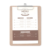 Prot&egrave;ge-menu Clipboard A4 MDF avec Pince M&eacute;tal - Hendi