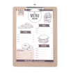Prot&egrave;ge-menu Clipboard A4 en MDF avec Pince M&eacute;tal, 240x330mm - Hendi
