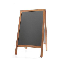 Tableau Ardoise de Trottoir Professionnel Noir Cadre Bois 70x60x120cm - Hendi