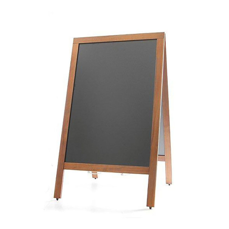 Tableau Ardoise de Trottoir Professionnel Noir Cadre Bois 70x60x120cm - Hendi