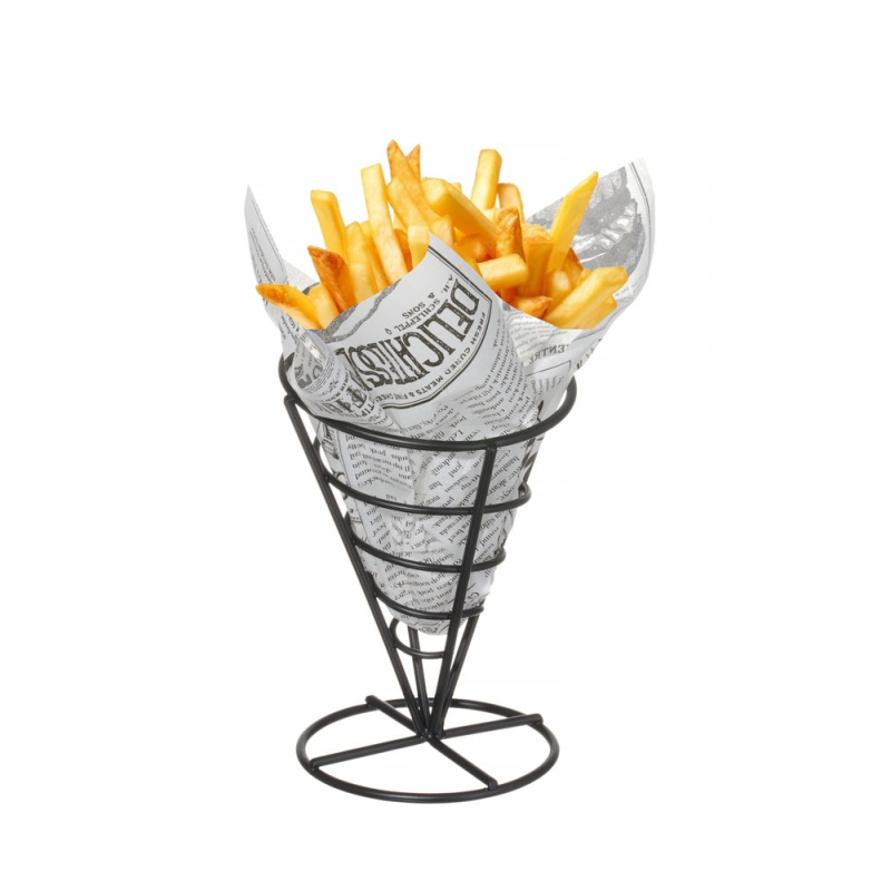 Support noir pour cornet de frites simple, ⌀115x(H)172mm - Hendi