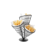 Support pour 3 Cornets de Frites Noir Acier 256x234x276 mm - Hendi