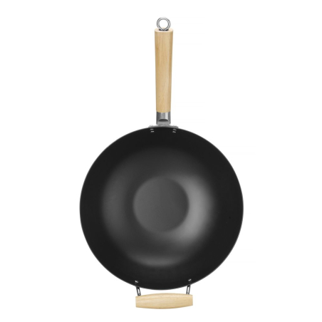 Wok professionnel avec manche en bois de caoutchouc, ⌀324x565mm - Hendi