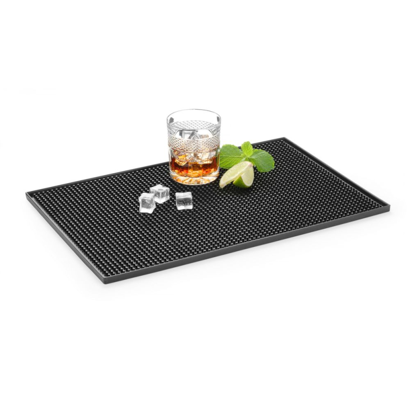Tapis de bar professionnel en caoutchouc noir 460x9mm - Hendi
