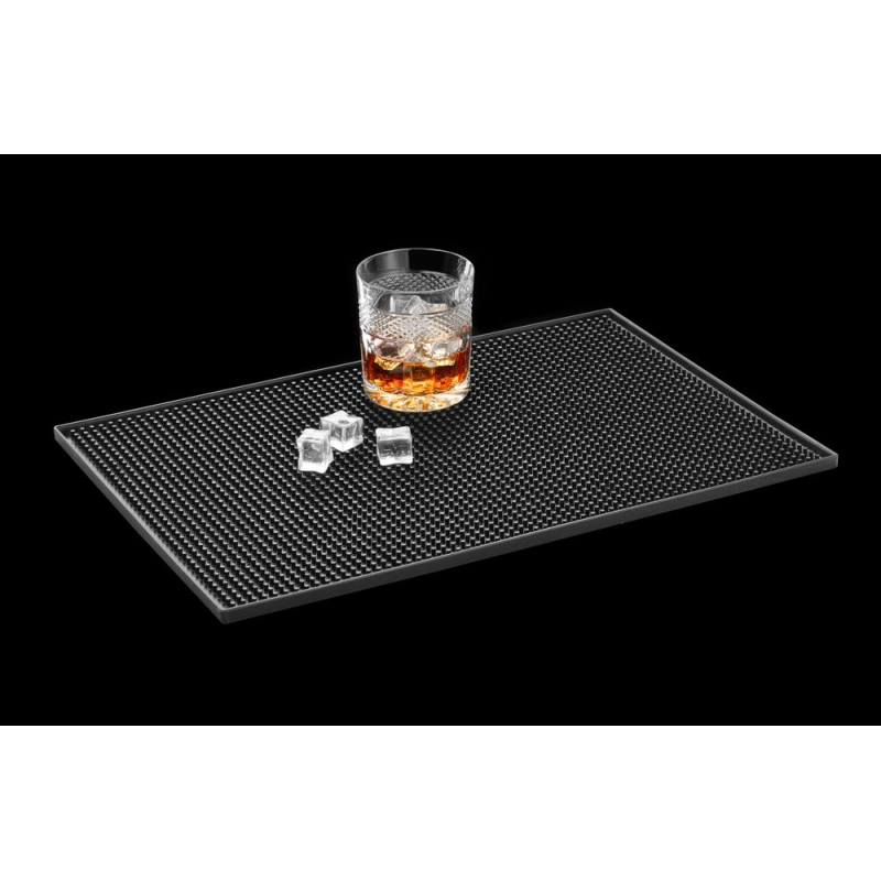 Tapis de bar professionnel en caoutchouc noir 460x9mm - Hendi