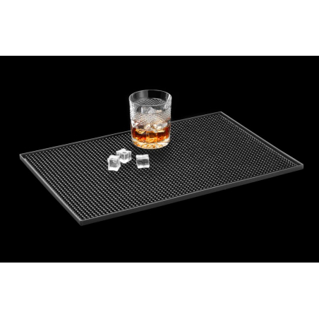 Tapis de bar professionnel en caoutchouc noir 460x9mm - Hendi
