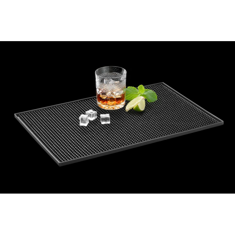 Tapis de bar professionnel en caoutchouc noir 460x9mm - Hendi