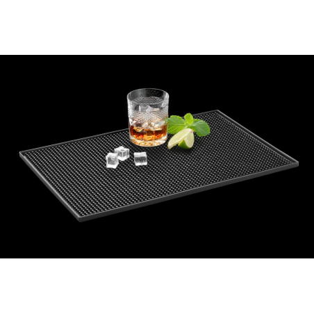Tapis de bar professionnel en caoutchouc noir 460x9mm - Hendi