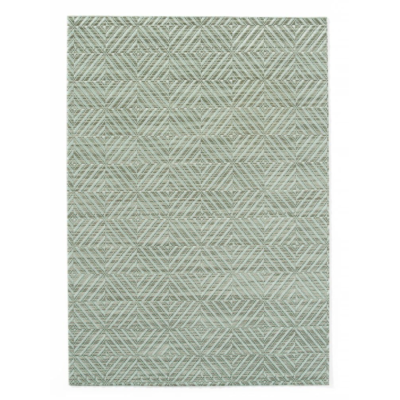 Set de 6 sets de table PVC vinyle tiss&eacute;, motif g&eacute;om&eacute;trique vert 45x30cm - Hendi