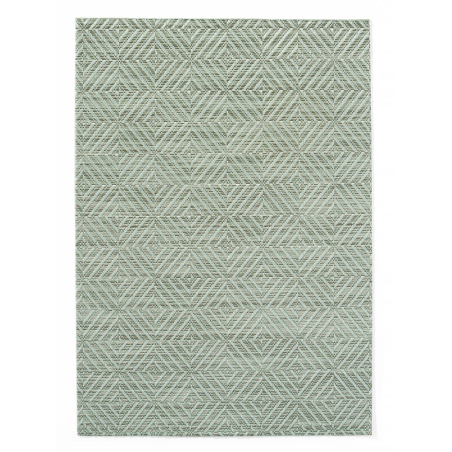 Set de 6 sets de table PVC vinyle tiss&eacute;, motif g&eacute;om&eacute;trique vert 45x30cm - Hendi