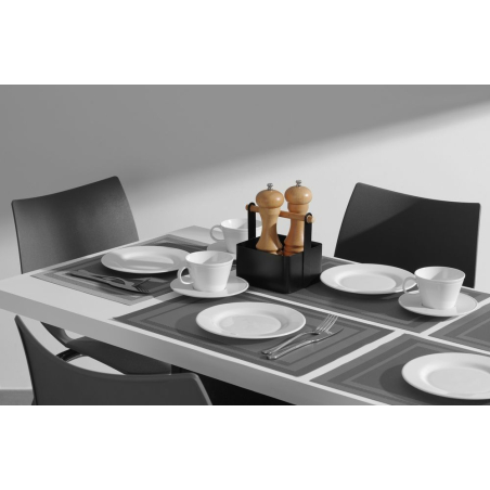 Set de table vinyle antid&eacute;rapant tiss&eacute; Graphite 450x300mm - Hendi