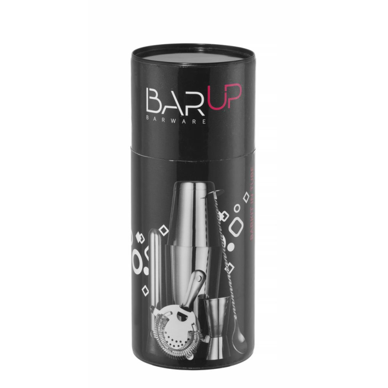 Set de Barman Inox 5 Pi&egrave;ces, Shaker, Jigger, Passoire, Pilon, Cuill&egrave;re Cocktail - Hendi