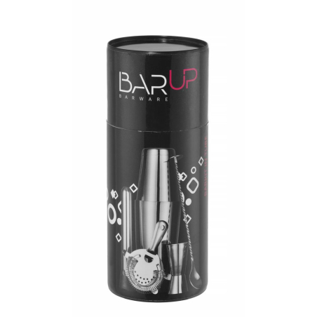 Set de Barman Inox 5 Pi&egrave;ces, Shaker, Jigger, Passoire, Pilon, Cuill&egrave;re Cocktail - Hendi
