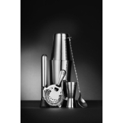 Set de Barman Inox 5 Pi&egrave;ces, Shaker, Jigger, Passoire, Pilon, Cuill&egrave;re Cocktail - Hendi