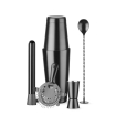 Set de Barman Professionnel BarUp en Acier Inoxydable 5 Pi&egrave;ces, Shaker Boston, Jigger, Passoire Hawthorne - Hendi